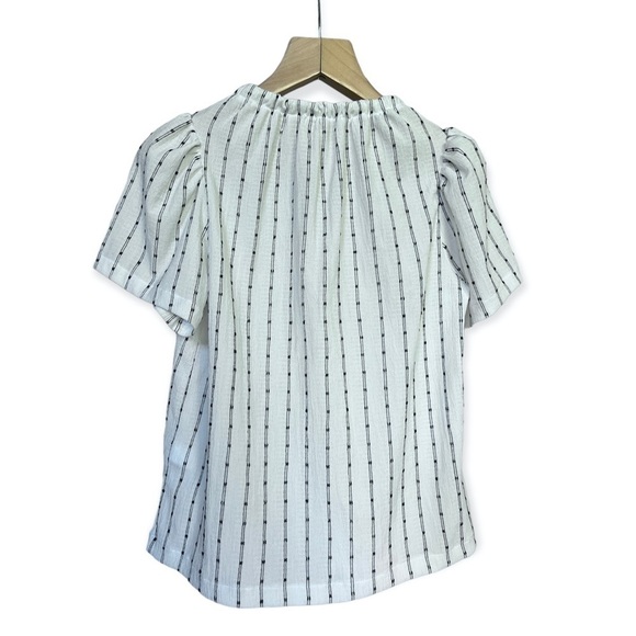 Madewell Women’s Tie Neck Short Sleeve Tunic Top, XS - Picture 3 of 10